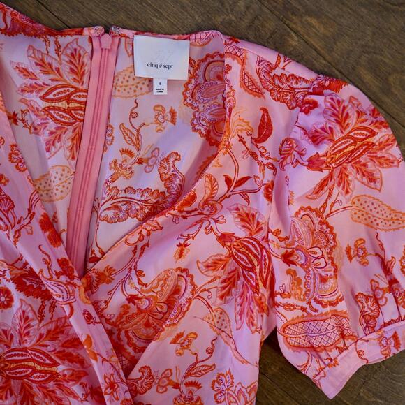 CINQ À SEPT 'Kay' Floral-Print Midi-Dress, English Rose Multi - Size Size 4 - Picture 5 of 9